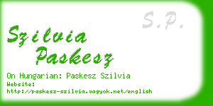 szilvia paskesz business card